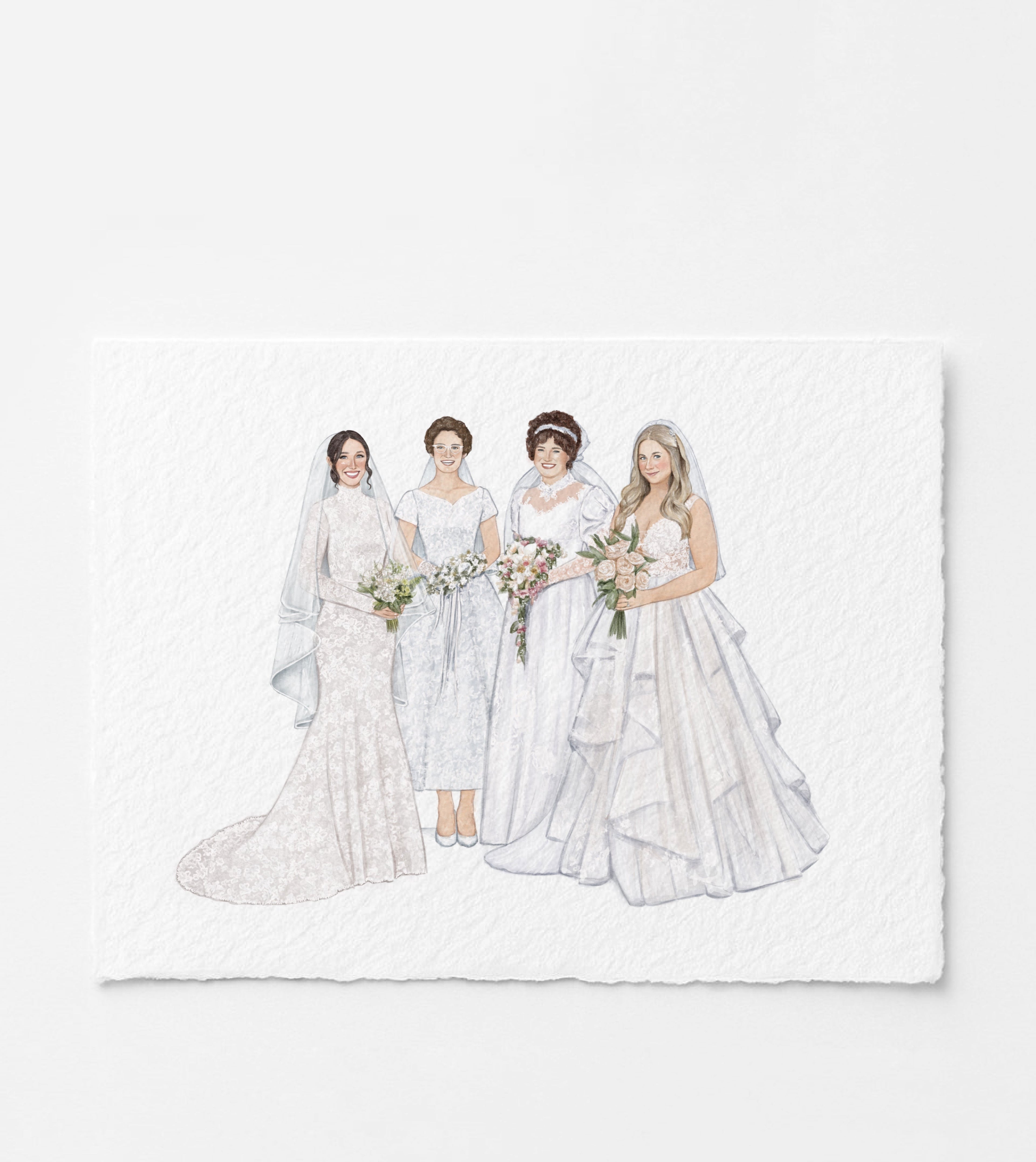 Generational Bridal Illustration | Mother of the Bride Gift |