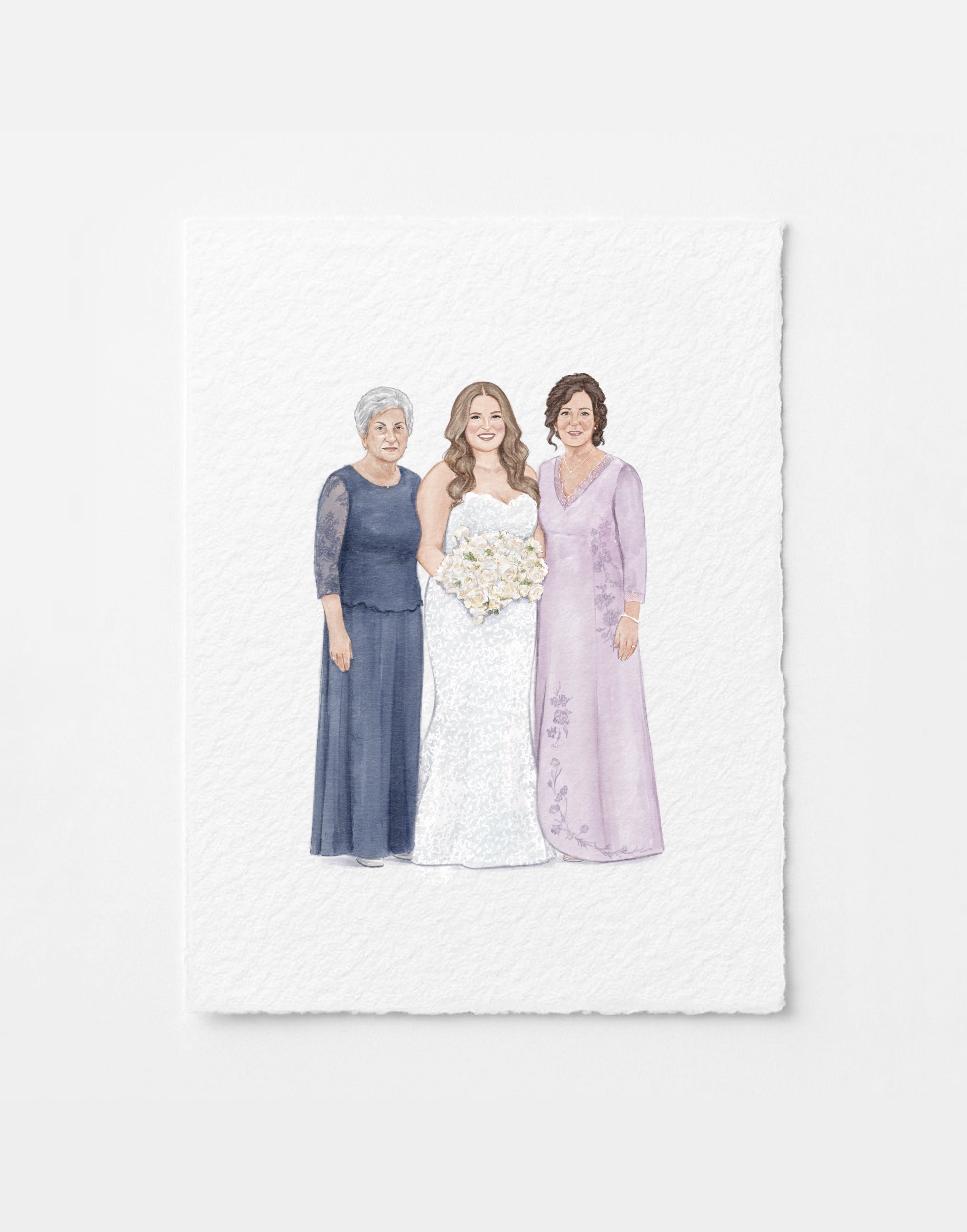 Generational Bridal Illustration | Mother of the Bride Gift |